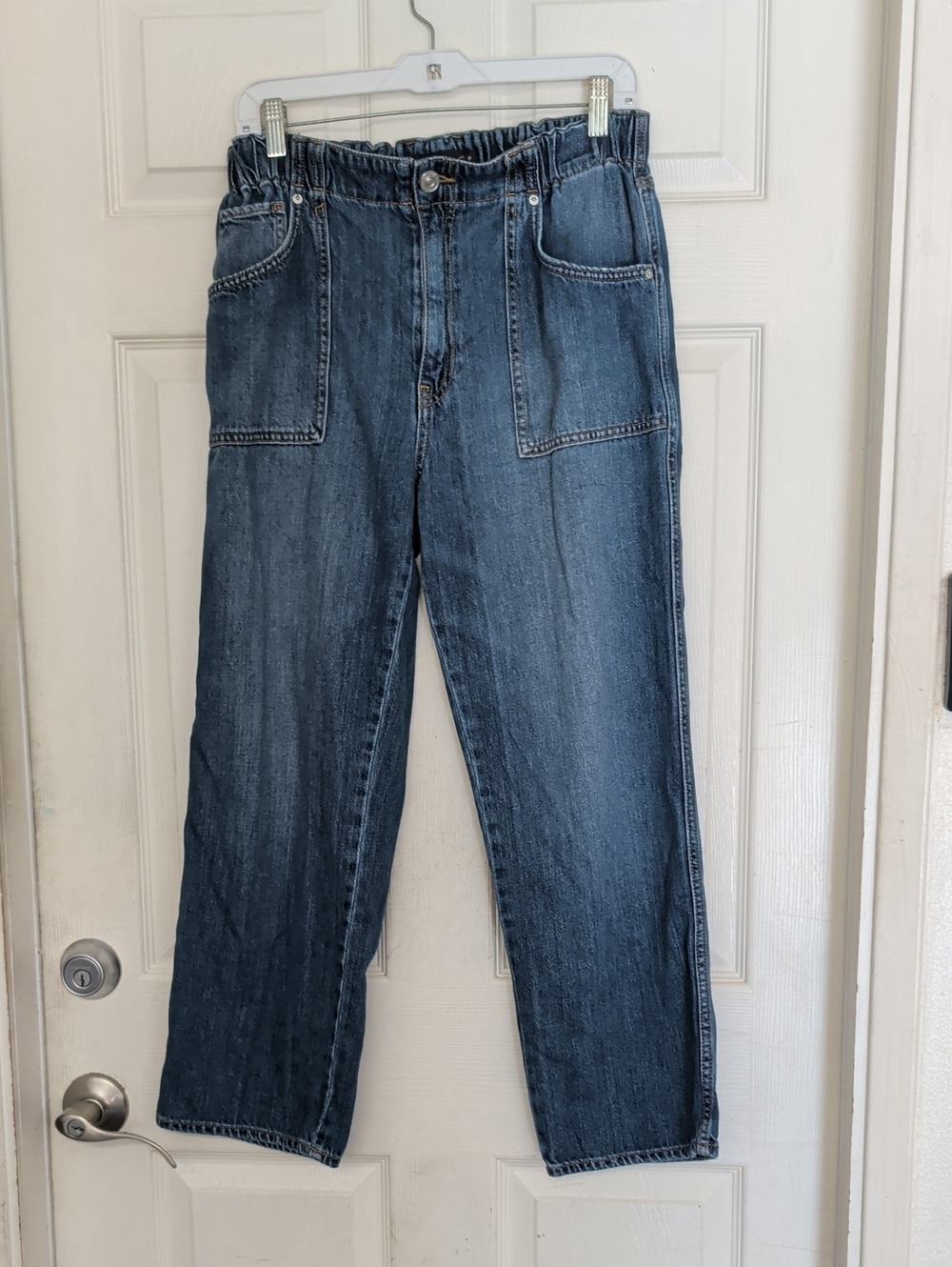 Hudson Remi High-Rise Straight Leg Elastic Waist Jeans Sz 31